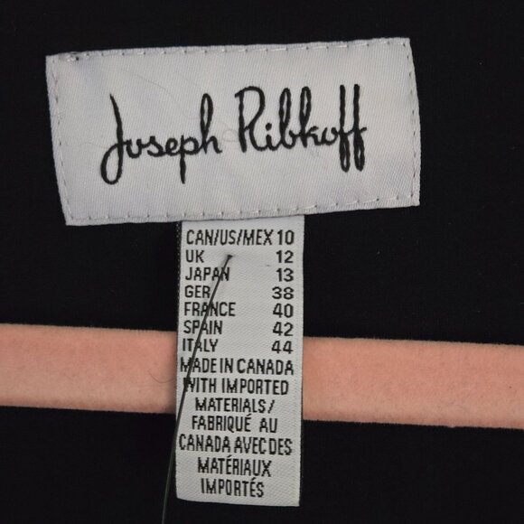 Joseph Ribkoff NWT Ruffled Hem Top Black Tan Subtle Gold Size 10 - Picture 9 of 10